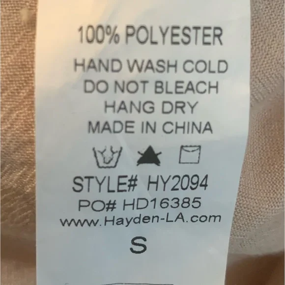 Women’s SZ S DNT Long Sleeve Tan & Cream Boho  Dress - Picture 7 of 7